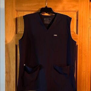 Figs Dark Blue Sleeveless Scrub Top